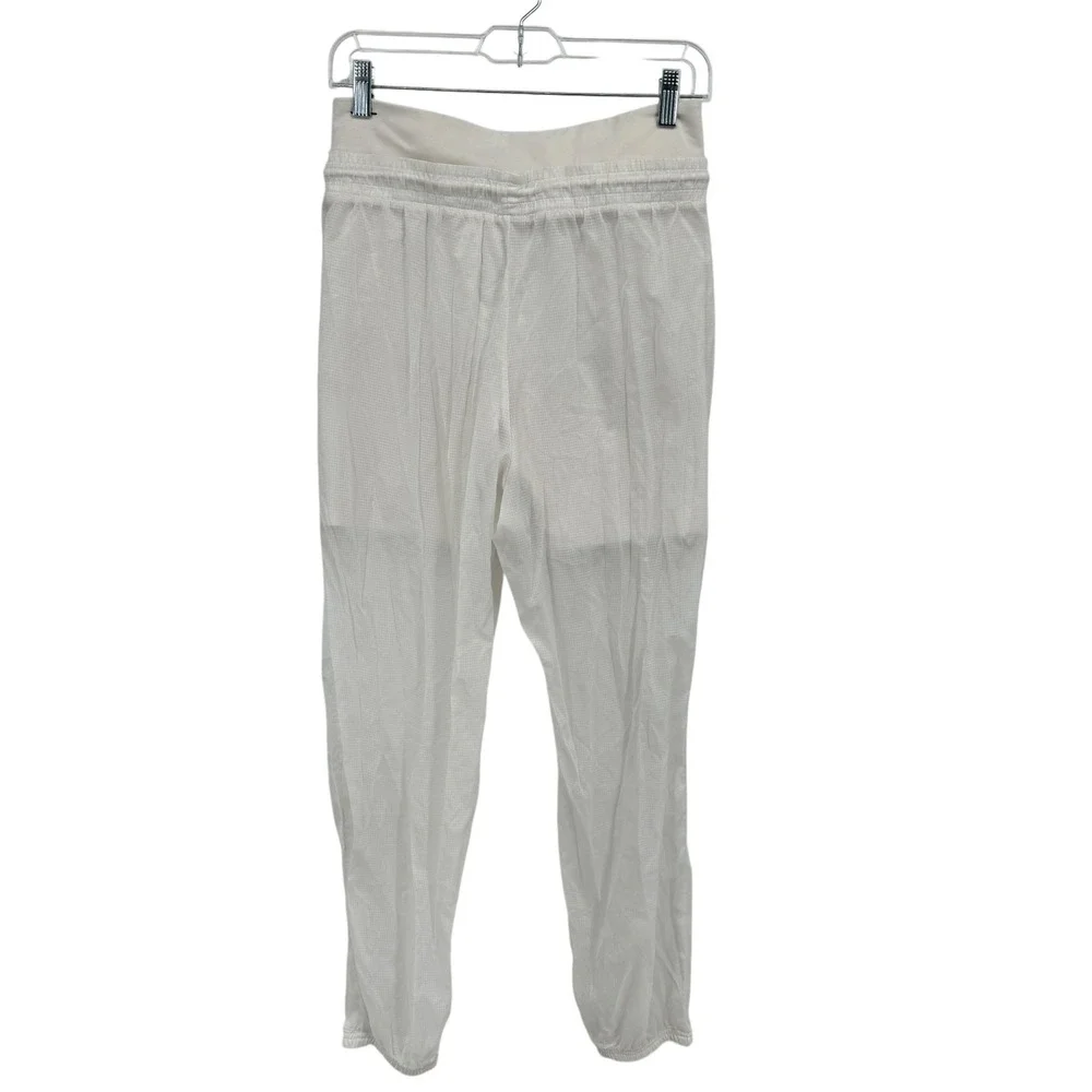 Nike indio Woven Tech Mesh Pant Women SZ M White Parachute Jogger Activewear Gym